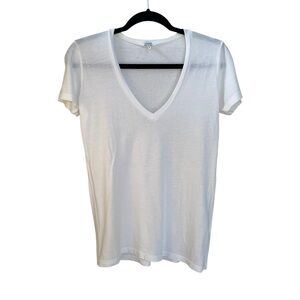 Splendid White Short Sleeve V-Neck Tee